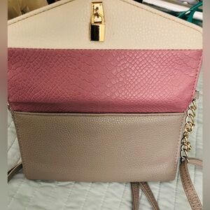 Jessica Simpson Colorblock Crossbody Bag in Pink, Cream & Taupe great condition
